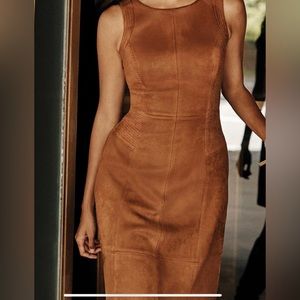 WHBM Sleeveless Faux Suede Dress